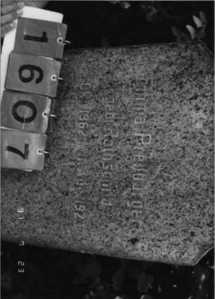 Grabstein 1607 [Hahn S. 171 Grab-Nr. 2226]: Grabstein 1607 (Detailaufnahme) [Hahn S. 171 Grab-Nr. 2226]