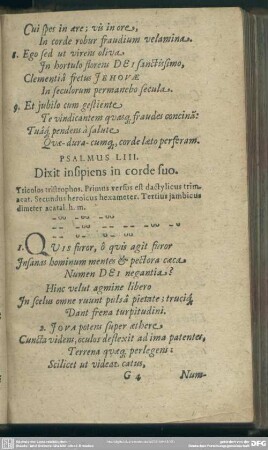 Psalmus LIII. Dixit insipiens in corde suo