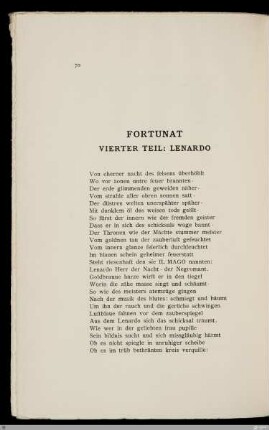 Fortunat : vierter Teil: Lenardo / Friedrich Gundolf