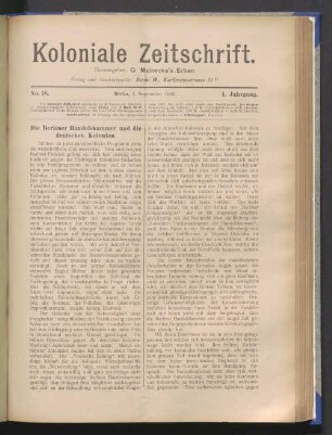 No. 18. Berlin, 3. September 1903