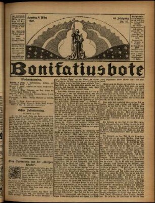 Erste Ausgabe vom Sonntag, den 06. März 1927.