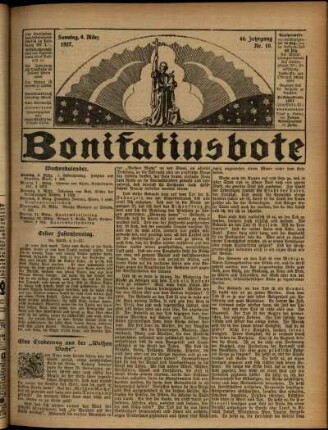 Erste Ausgabe vom Sonntag, den 06. März 1927.