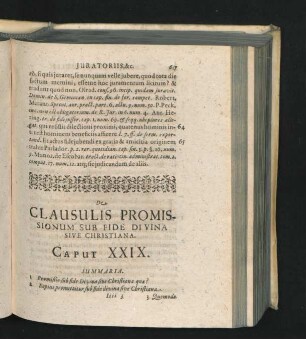 De Clausulis Promissionum Sub Fide Divina Sive Christiana. Caput XXIX.