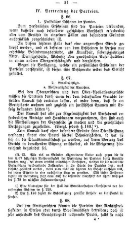 IV. Vertretung der Parteien.