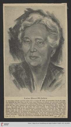 Korrespondenz Louise Ebert/Gustav Radbruch: Luise Ebert 80 Jahre