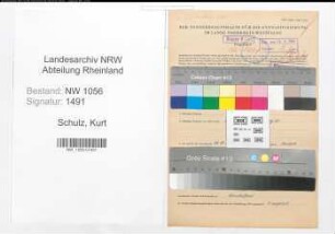 Entnazifizierung Kurt Schulz , geb. 02.09.1912 (Zeichner)