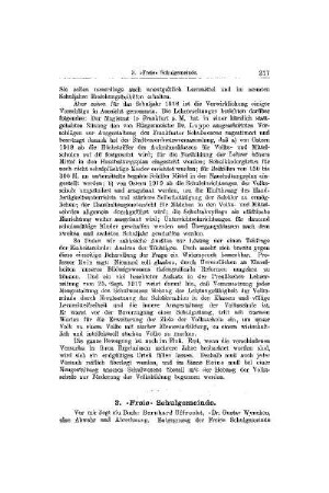 Freie Schulgemeinde : [Mitteilungen]