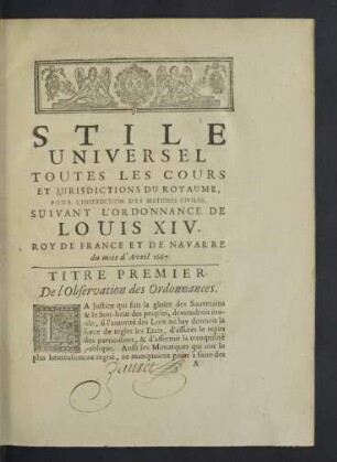 Titre Premier - Titre II.