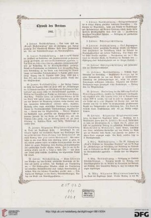 Chronik des Vereins 1861