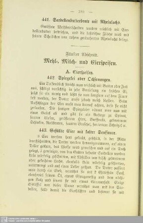 Fünfter Abschnitt. Mehl-, Milch- und Eierspeisen
