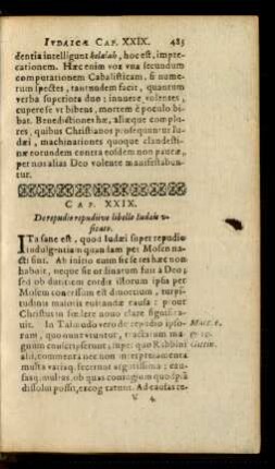 Cap. XXIX. De repudio repudiive libello Iudaeis usitato.