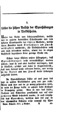 Ueber die höhere Ansicht der Sprechübungen in Volksschulen