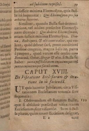 Caput XVIII. De Visitatione Ecclesiarum & Oratione in iis facienda.