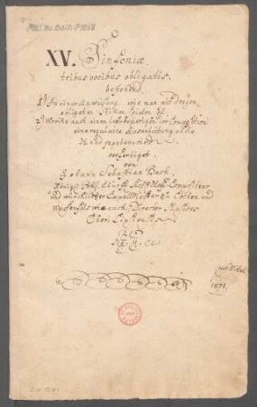 15 Sinfonien (Inventionen); cemb