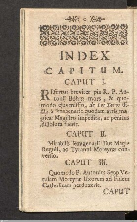 Index Capitum.