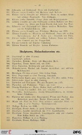 Skulpturen, Holzschnitzereien etc. (Nr. 301-332)