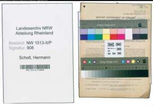 Entnazifizierung Hermann Scholt , geb. 21.01.1893 (Stadtsekretaer)