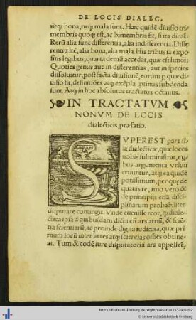 In Tractatum Nonum de Locis Dialecticis.