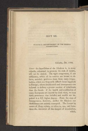 Sect. XII. Practical Inconvenience of the Hindoo Superstition.