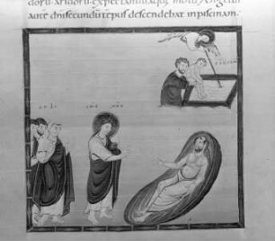 Codex Egberti — Heilung des Kranken am Teich Bethesda, Folio 36verso