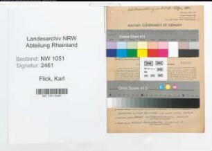 Entnazifizierung Karl Flick , geb. 11.06.1890 (Polizist)