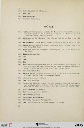 Möbel (Nr. 1014-1265)