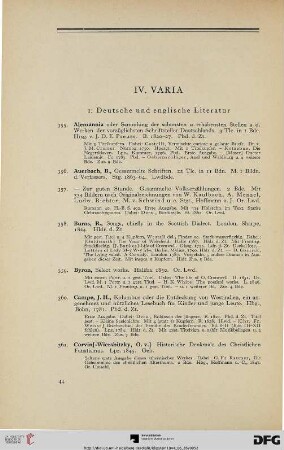 IV. Varia (Nr. 355-603)