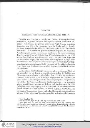 V. Kapitel: Religiöse Verständigungsbewegung 1908-1914