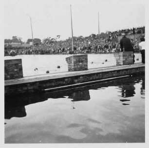 Dresden-Altstadt. Schwimmbad. Startblöcke