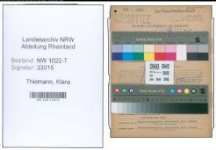Entnazifizierung Klara Thiemann , geb. 08.07.1907 (Stenotypistin)