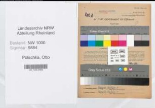 Entnazifizierung Otto Potschka, geb. 19.01.1898 (Postsekretaer)