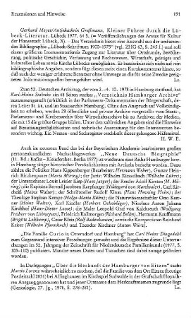 Meyer, Gerhard ; Graßmann, Antjekathrin :: Kleiner Führer durch die Lübeck-Literatur, (Veröffentlichungen des Amtes für Kultur der Hansestadt Lübeck, 10) : Lübeck, 1977