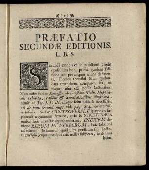 Præfatio Secundæ Editionis.