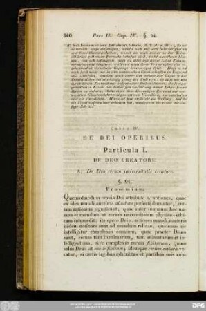 Particula I. De Deo Creatore.