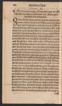 Caput XI. Ein Treuwhertzige Vermahnung ...