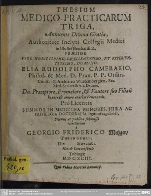 Thesium medico-practicarum triga