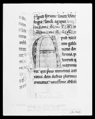 Martyrologium und Regula S. Benedicti: Initiale A