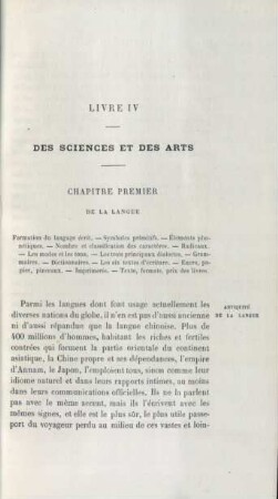Chapitre premier: De la langue