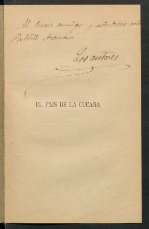[Dedicatoria de los autores a Pablo Arana escrita a mano]