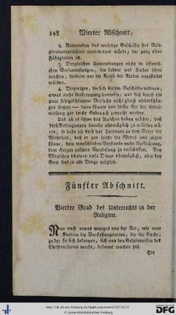 Fünfter Abschnitt. Vierter Grad des Unterrichts in der Religion.