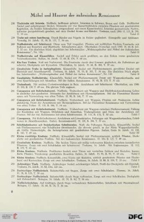 Möbel und Hausrat der italienischen Renaissance (Nr. 238-288)
