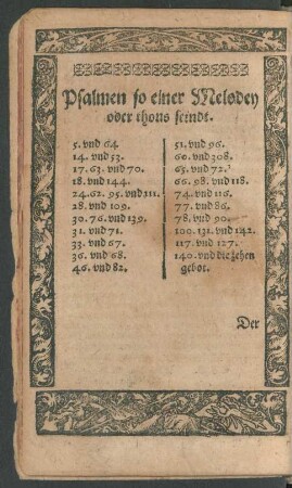 Psalmen so einer Melodey oder thons seindt.