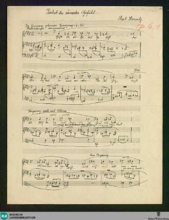 Ziehst du süßestes Gefühl - Don Mus.Ms. 2464 : V, pf