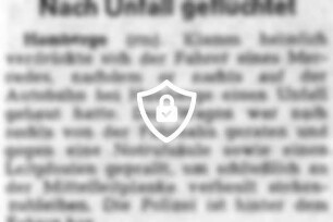 Nach Unfall geflüchtet
