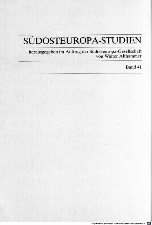 Südosteuropa-Veröffentlichungen aus der Bundesrepublik Deutschland : 1984 - 1988 ; hrsg. anläßlich des VI. Internationalen Südosteuropa-Kongresses der "Association Internationale d'Etudes du Sud-Est Européen" in Sofia, 30. August - 5. September 1989
