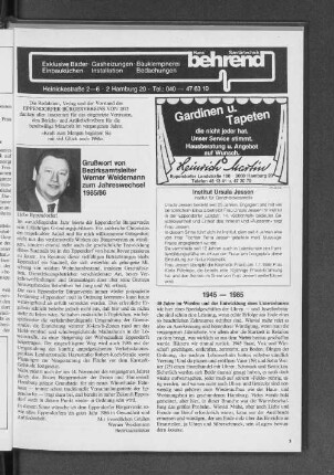 Grußwort von Bezirksamtsleiter Werner Weidmann zum Jahreswechsel 1985/86
