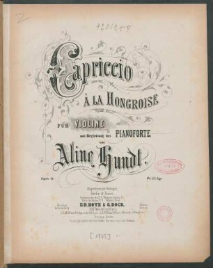 Capriccio à la hongroise : für Violine mit Begleitung des Pianoforte ; opus 12