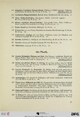 Alte Plastik (Nr. 283 -293)