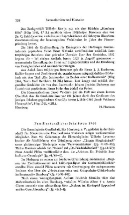 Sammelberichte und Hinweise : Familienkundliches Schrifttum 1966