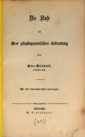 Die Nase in ihrer physiognomischen Bedeutung : mit 122 erläuternden Federzeichnungen